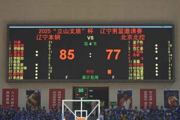 K线猎手 2025“立山文旅杯”辽宁男篮邀请赛 辽宁本钢85：77击败北京控股