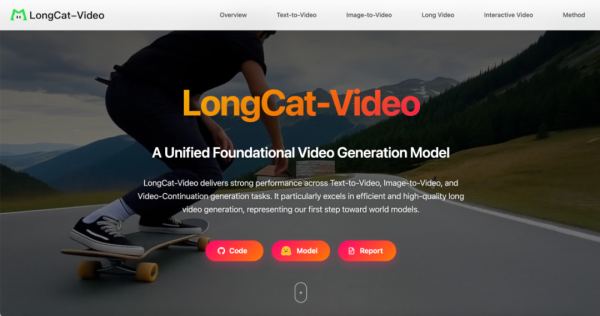 恒运资本配资 美团发布开源LongCat-Video视频生成模型, 可稳定输出5分钟级内容
